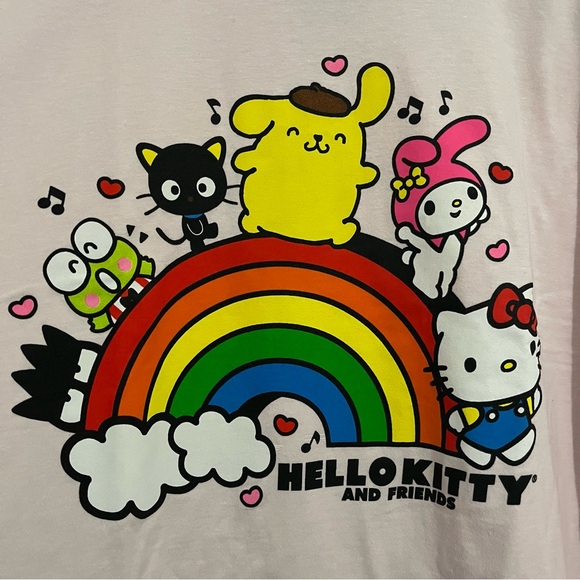 Sanrio Pink Hello Kitty Rainbow T-Shirt - Picture 2 of 4
